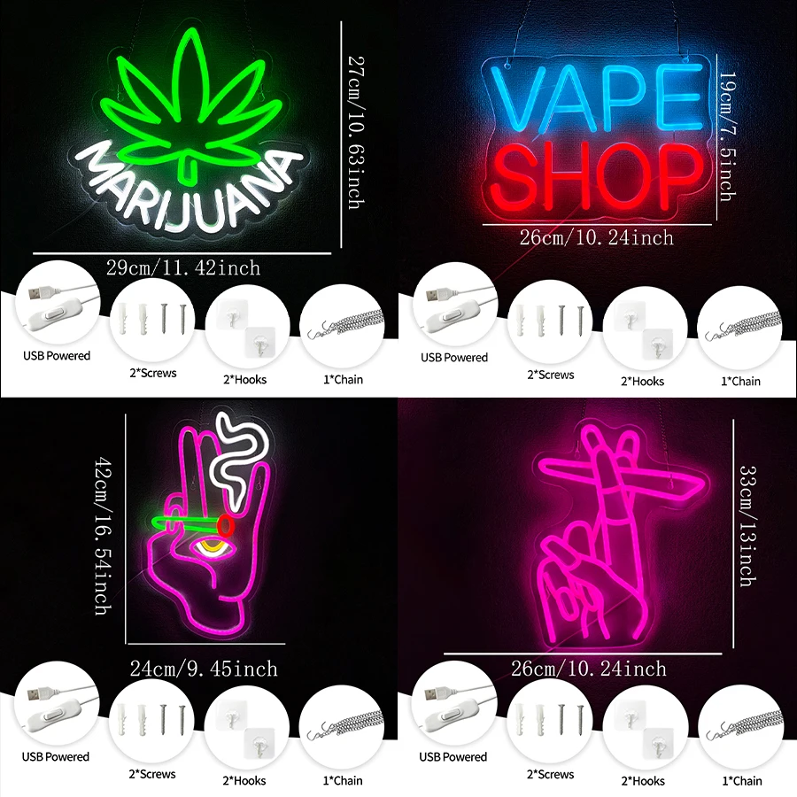 Vape Shop Neon Sign For Wall D - Vaping Store recensione e prezzo