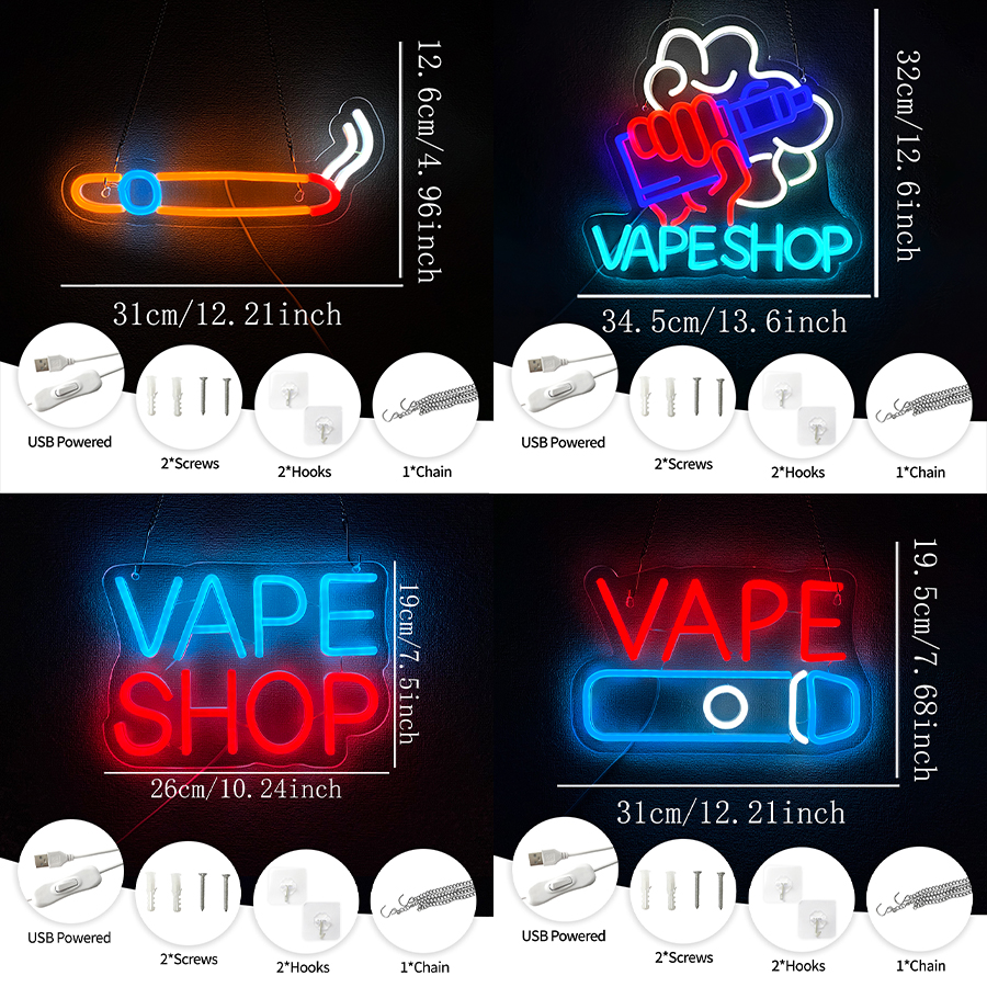 Smoke Series Neon Sign For Wal - Vaping Store recensione e prezzo