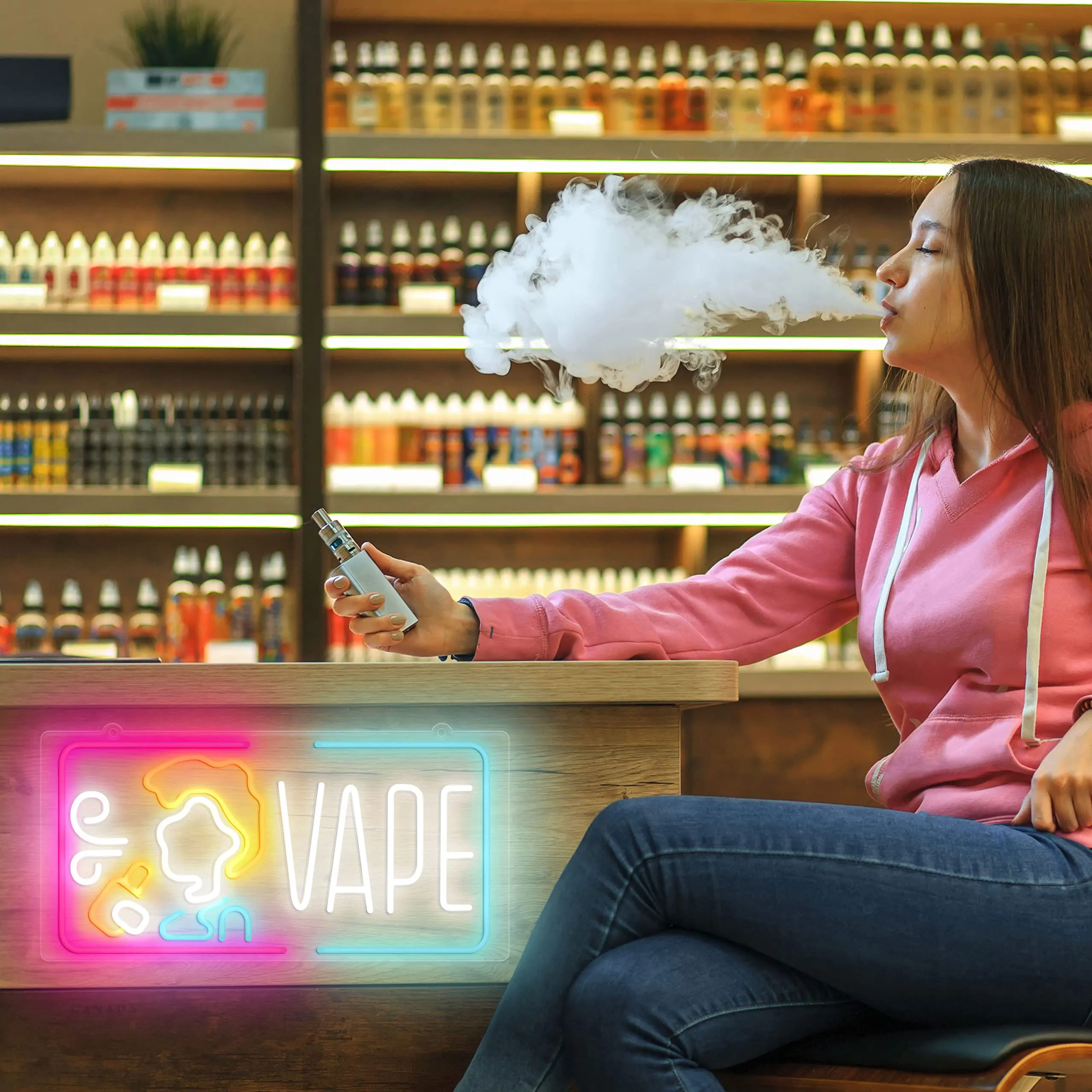 Vape Neon Sign Dimmable Smoke  - Vaping Store recensione e prezzo